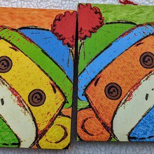 Set of two (2) Monkey canvas pictures